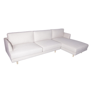 White Fabric Burrard Sectional Sofa