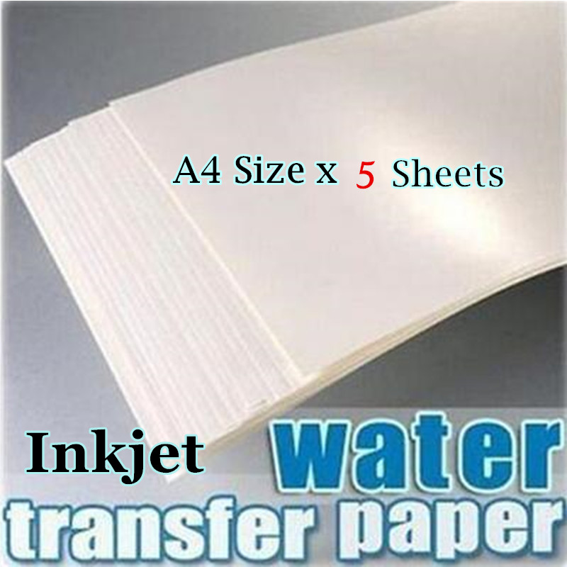 (5pcs/lot) A4 Size Inkjet Water Slide Decal Paper Transparent/Clear Color Waterslide Decal Paper Need Spray For Nail Ceramic