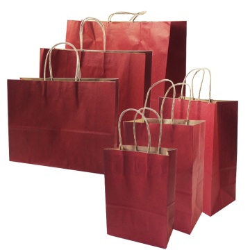 10 Pcs/lot Gift Bags With Handles Multi-function Red Paper Bags 6 Size Recyclable Bag Environmental Protection Clothes Shoes Bag