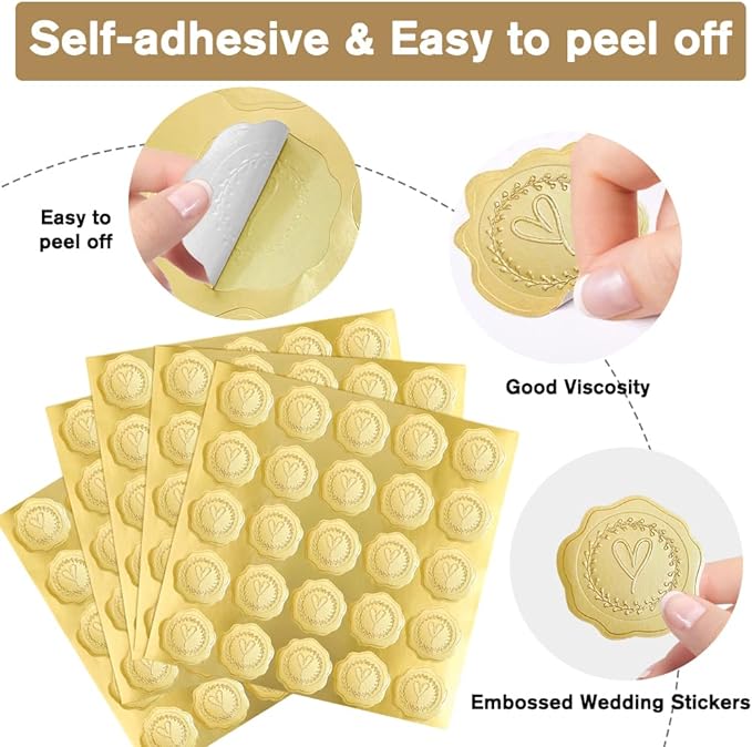 200 Pieces Gold Seals Stickers