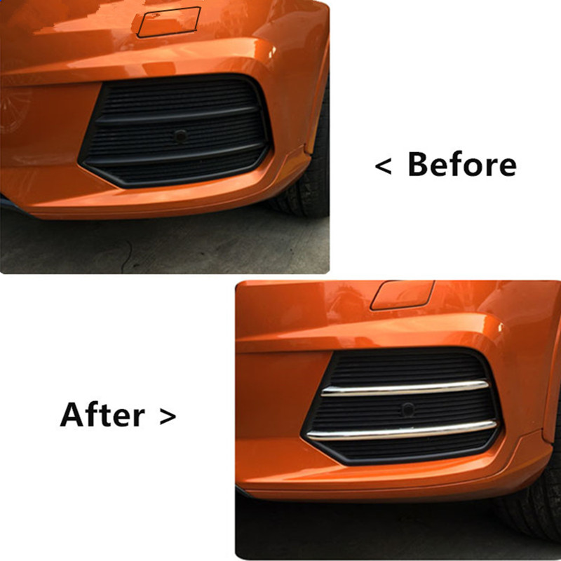 Chrome Styling Car Front Fog Lamp Decorative Trim Strip 4pcs For Audi Q3 2016-2017 Exterior Accessories Modified Stickers