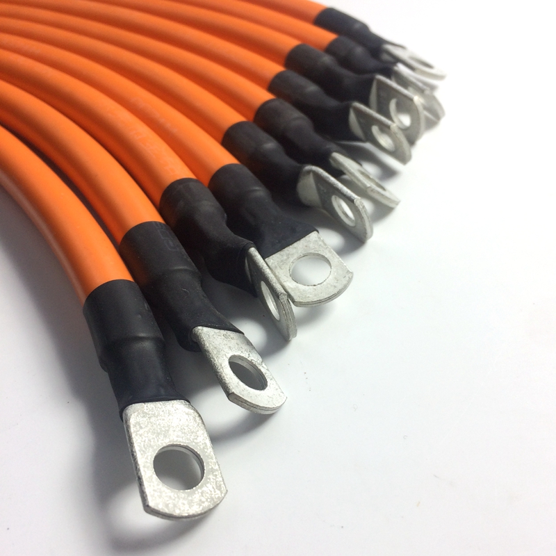 1pcs High Quality 2 AWG Pure Copper Wire Battery Connection Cable 35cm Length 25mm2 Battery Fast Connection Terminals Cables