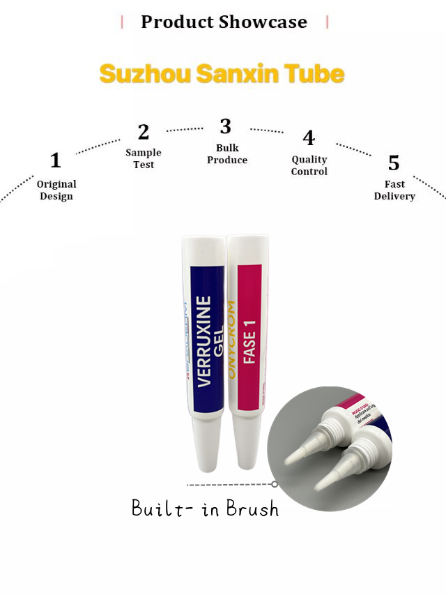 Tube with brush for nail polish 