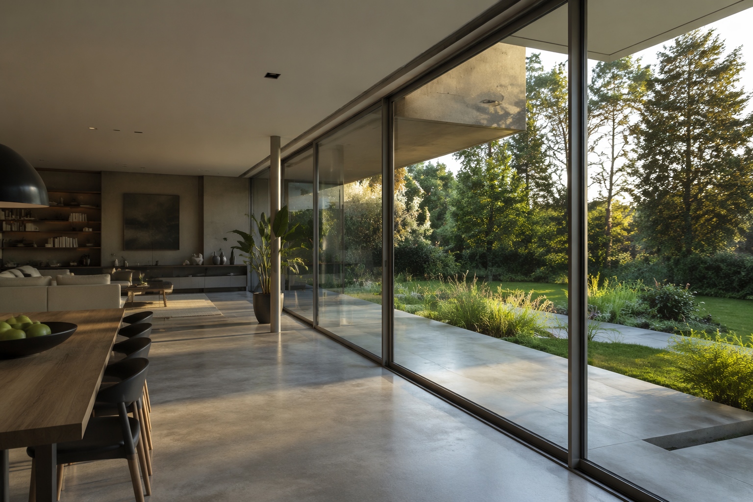 Large Panoramic Glass Panel Sliding Door System