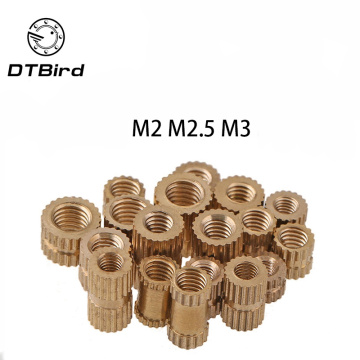 100pcs M2 M2.5 M3 Copper Inserts Brass Double Pass Knurl Nut Embedded Fastener