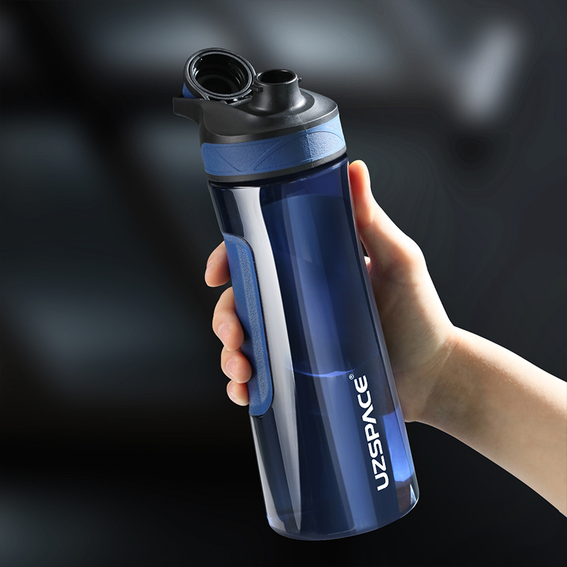 2020 New UZSPACE Water Bottle Shaker Portable Sport Plastic Cup Gym Kettle Men Female Student Outdoor Tour Drink Bottle BPA Free