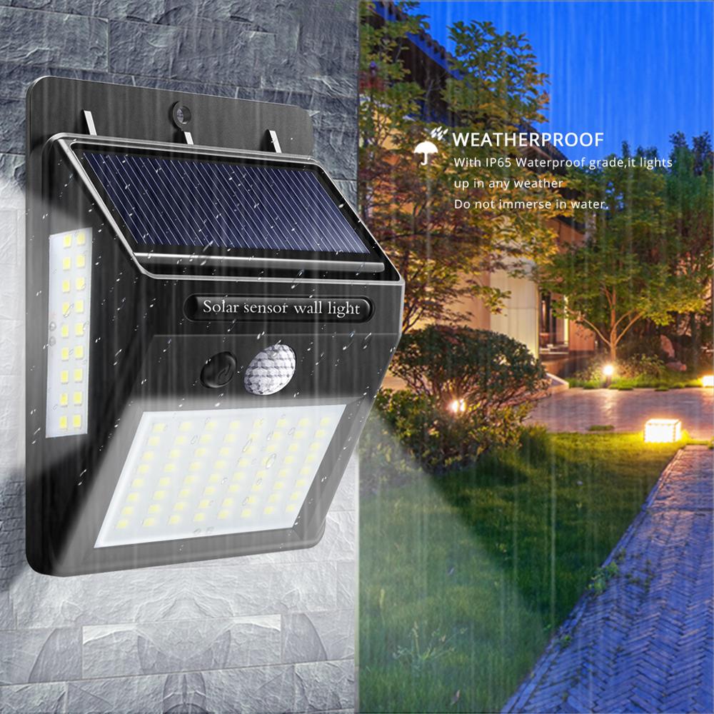 100LEDs Rechargeable Solar LED Light Wireless Motion Sensor Spotlight Outdoor Waterproof Emergency Wall Lamp Garden Street Light