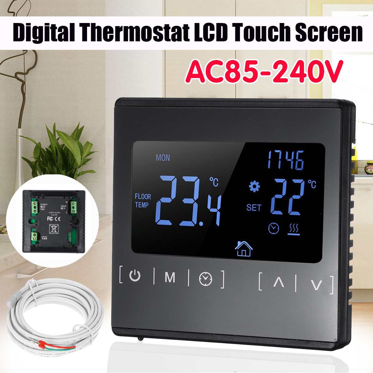 Digital Thermostat Temperature Controller Regulator Heating Cooling Control Instruments LED Display AC 85V-240V 16A