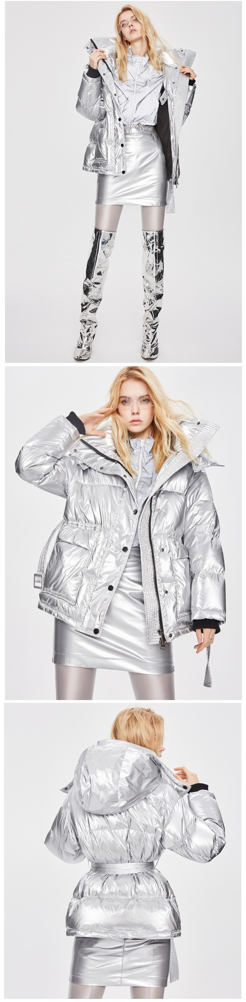 Ladies Thick Sliver Padded Jacket
