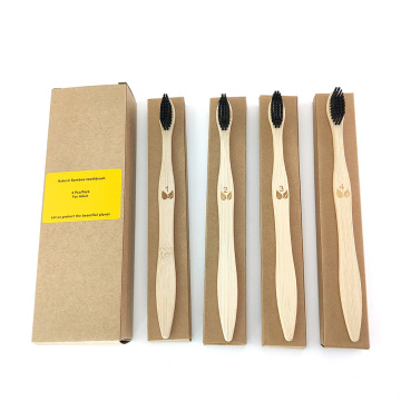 Hot 4PCS Eco-Friendly Reusable Bamboo Toothbrushes, Bamboo Toothbrush made from Biodegradable, Individual box tooth brush