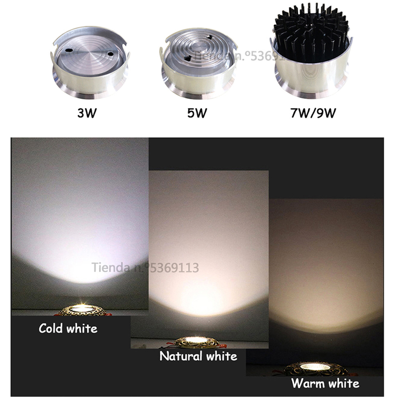 Dimmable led downlight lamp 3w 5w 7W 9W cob led spot ceiling recessed downlights round led panel light AC110V 220V