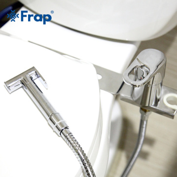 FRAP New Bidets toilet faucet brass hygienic shower handheld bidet toilet portable bidet shower hot and cold water bidet mixer