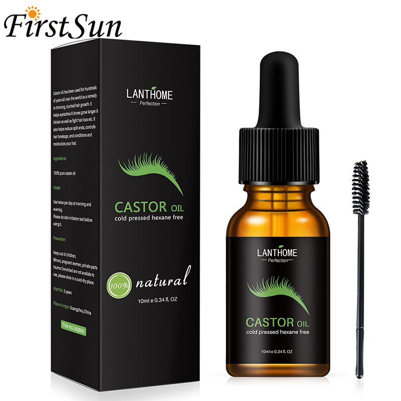 FirstSun Eyelash Growth Serum Longer Fuller Thicker Castor Oil Eyelashes Mascara Enhancer Lengthening Eyebrow Growth Treatment