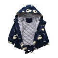 FOCUSNORM Winter Kids Boys Coat Outwear Cartoon Print Long Sleeve Hooded Zipper Warm Parkas 2 Colors