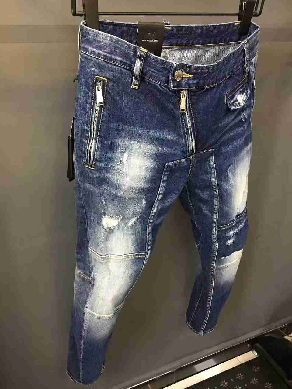 NEW Men Jeans Ripped for Men Skinny DSQ D2 Jeans Pants Men Jeans Zipper Outwear Man Pants 1 order