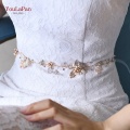 YouLaPan SH313 Wedding Bridal Sash Evening Dress Belt Jewel Belt with Black Ribbon Pearl Beaded Belt Bridal Flower Sash Belt