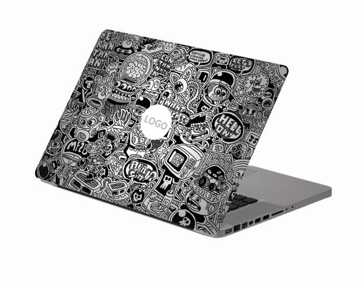 Black cartoon collection Laptop Decal Sticker Skin For MacBook Air Pro Retina 11" 13" 15" Vinyl Mac Case Body Full Cover Skin