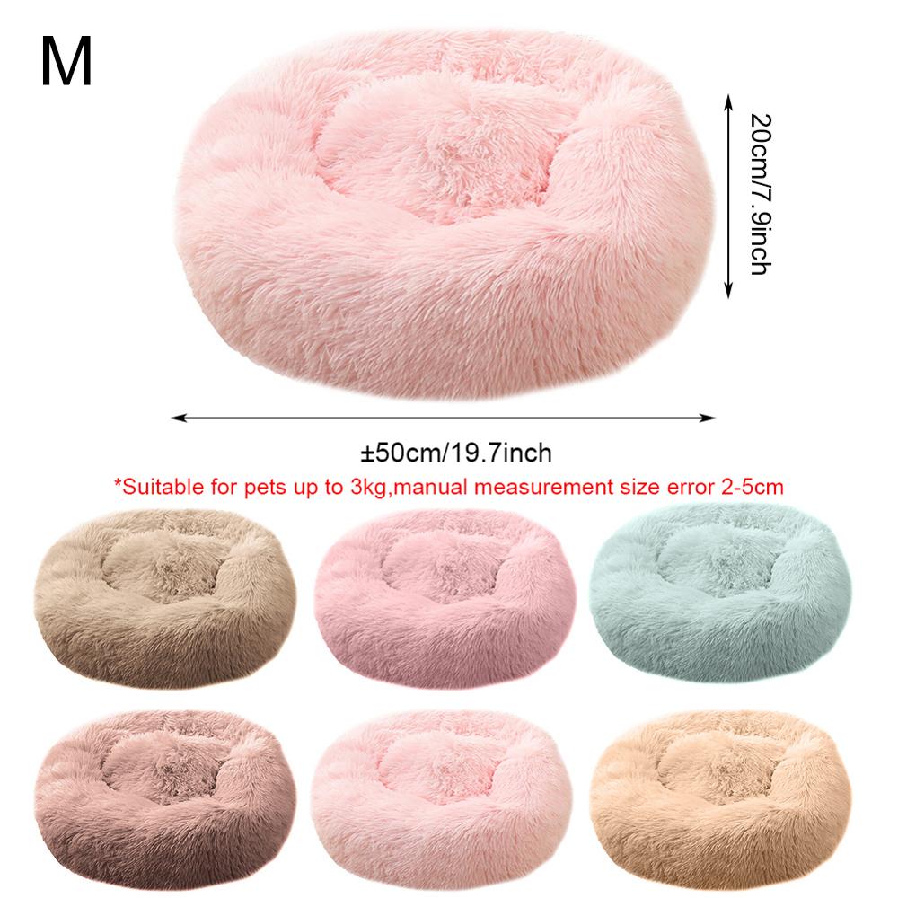 Faux Fur Dog Beds Warm Fleece Dog Bed Donut Cat Bed Kennel for Medium Small Dogs Self Warming Indoor Round Pillow Cuddler
