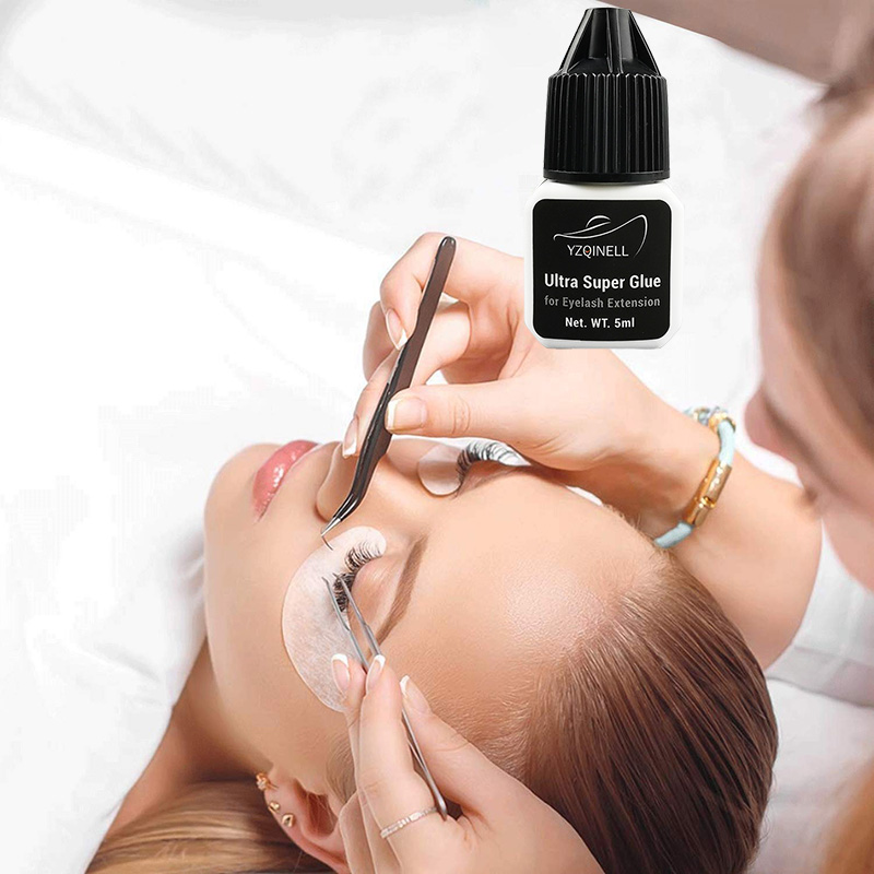 Professional 1~2s Fast Drying Lash Extension Glue Strong Black Adhesive for Eyelashes Building Glue Retention 6-8 Weeks 5mL
