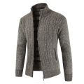 NEGIZBER Men's Sweater Fashion Wild Monochrome Sweater Casual Collar Plus Velvet Sweater Men