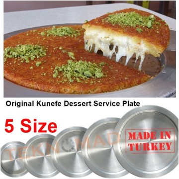 Kunefe Plate Service Plate Presentation Dessert Service Tray, Stainless Aluminum Gaziantep, Hatay, Original Made In TURKEY