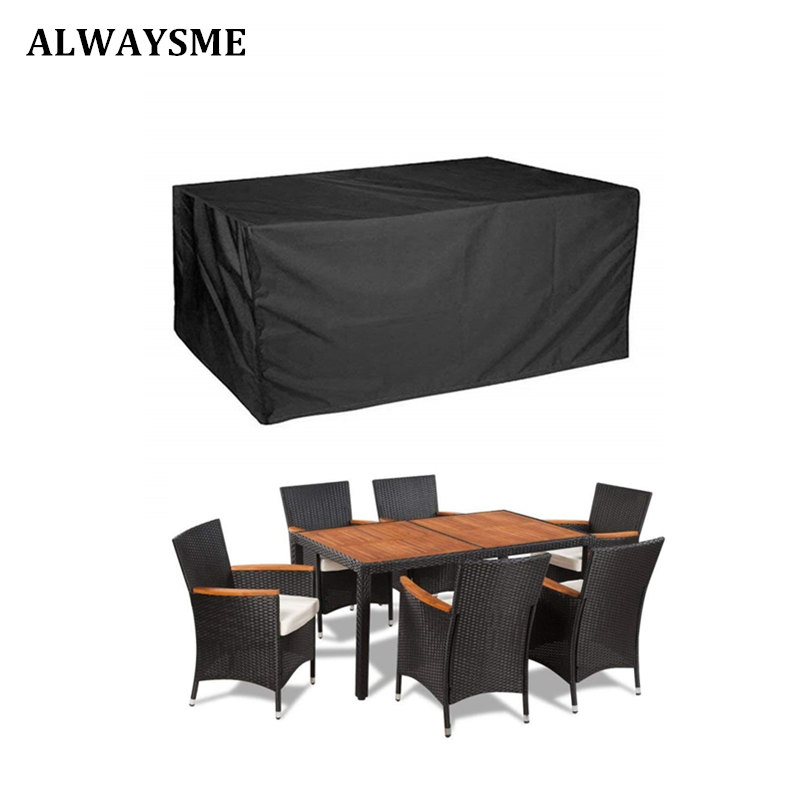 ALWAYSME Rectangular Patio Furniture Cover Table And Chair Set Cover Waterproof For Outdoor Garden Furniture Care
