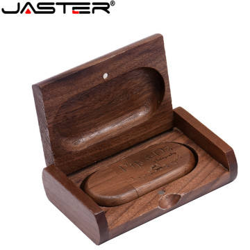 JASTER 1PCS free custom logo Wooden usb + Box pen drive 8GB 16gb 32gb usb Flash Drive Memory Stick LOGO customer wedding Gift