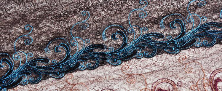 2 Meters Pretty Blue DIY handmade Patchwork Embroidery Fabric Lace Mesh Lace 27CM Width