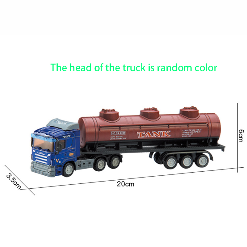 1:48 Alloy Container Truck Model Metal Diecast Car Toy 28cm Cargo Oil Tank Transport Vehicle Birthday Gift for Boy Children Y166