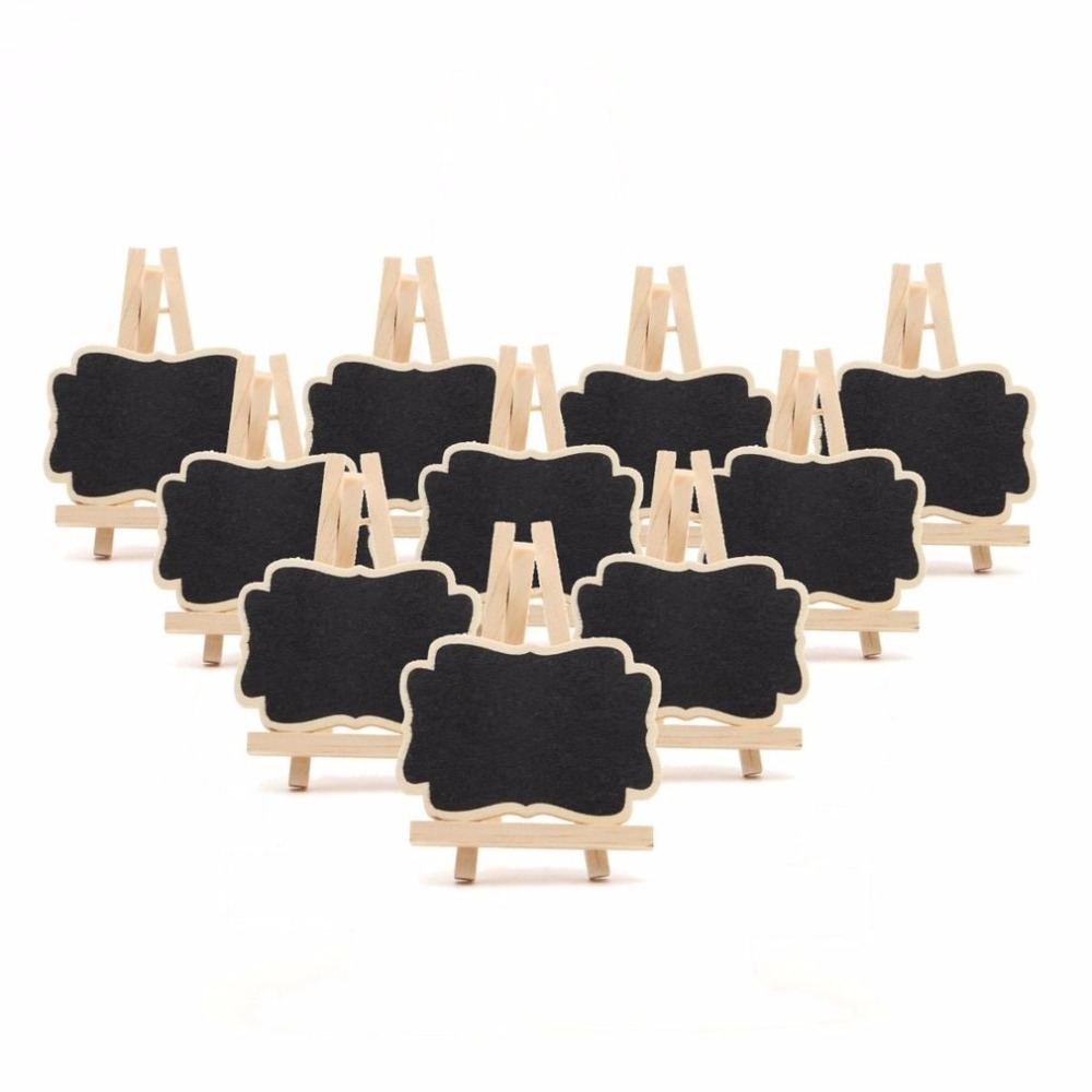 10 PCS/Set Wooden Blackboard Universal Message Board Mini Chalkboard Portable Wedding Party Decor Decorative Parts