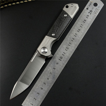 TwoSun Ts49 D2 Blade Folding Pocket Gentleman Knife Tactical Hunting Titanium Carbon Fiber Fast Open Flipper Gift EDC Tools