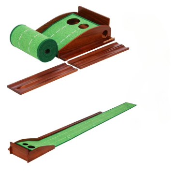 2 Holes Solid Wood Indoor Golf Putting Green