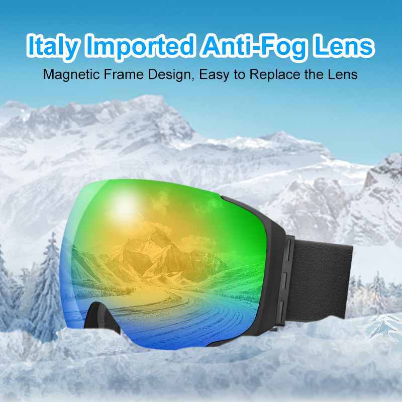 X-Tiger Ski Goggles Magnetic Double Layers UV400 Anti-fog Big Ski Mask Glasses Men Women Outdoor Winter Sports Snowboard Goggles