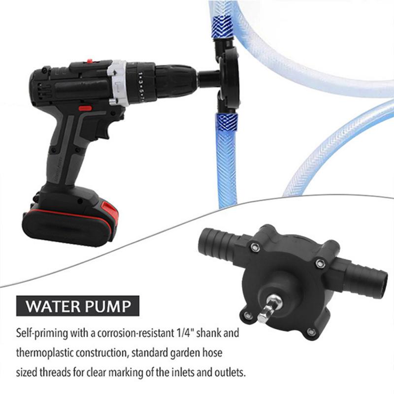 1pc Portable Electric Drill Pump Diesel Oil Water Mini Hand Self-priming Transfer Pumps Home Garden Centrifugal Pump Accessories