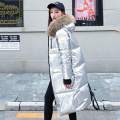 2020 Women's Winter Down Jackets Plus Size Shiny Long Overcoat Female Hooded With Fur Collar Korean Style Thick Coats Ladies