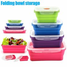 350/540/800/1200ml Silicone Foldable Lunch Box Bento Box Bowl Food Container Salad Storage Container Kitchen Accessories