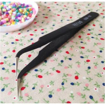 Carbon Steel High precision black hama bead handicraft clamp plier curved tweezer DIY nipper perler bead nipping