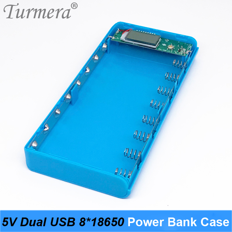 5V Dual USB 8*18650 Power Bank Battery Box Mobile Phone Charger DIY Shell Case Suggest NCR18650B HG2 18650 Battery storage case