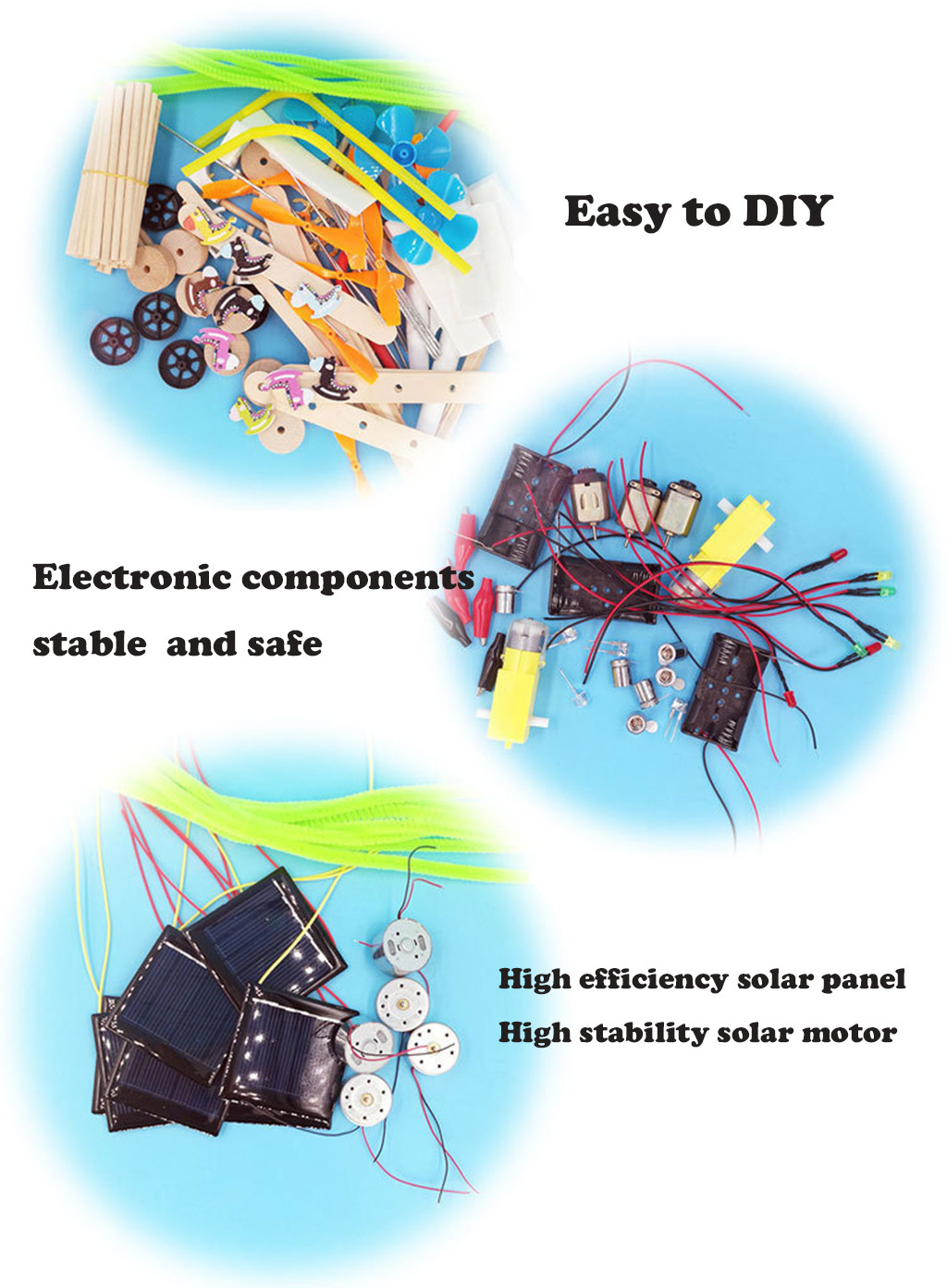 Solar Power Generator DC Motor Mini Fan Panel DIY Science Education Model Kit Cultivate Children's Practical Ability gift