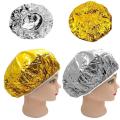 2/1Pcs Shower Cap Heat Aluminum Foil Waterproof Ultra-thin Bath Hoods Nourishing Dry Disposable Foil Hat Elastic Bathing Cap