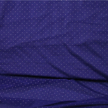 Silver spots design on deep blue background silk cotton fabric polka dot,SCT394