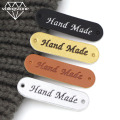 50Pcs Wholesale Label Brown/Yellow/Black/White Handmade Tags Clothing Labels Hand Made Leather Tags Hat Scarf Gift Decoration