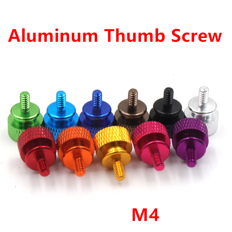 10pcs M4 Aluminum step thumb screw Computer case Screw Knurled Hand Screws Thumbscrews m4 anodized 11 colors