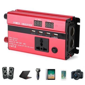 600W 12V to 220V Car Power Inverter Converter with LCD Display USB Port Cigar Lighter Ports