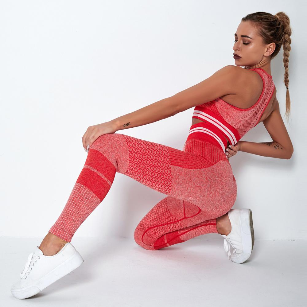 Seamless Women Yoga Sets Gym Clothing Tracksuits For Female Sportswear Quick-Dry 2pcs Yoga Bras Leggings Suits Sexy Fitness Sets