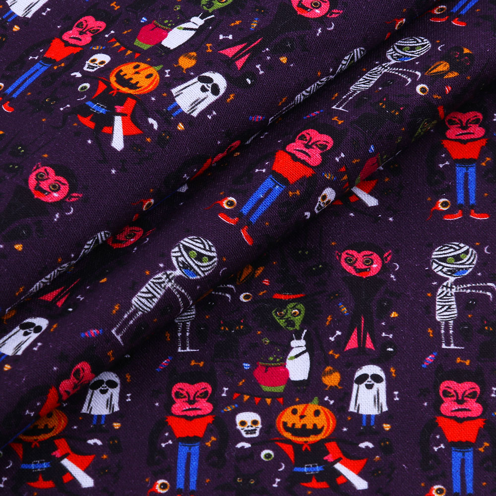 50*140CMHalloween pattern100 percent cotton fabric for Tissue Kids Bedding home textile Textile for Sewing Doll Dress