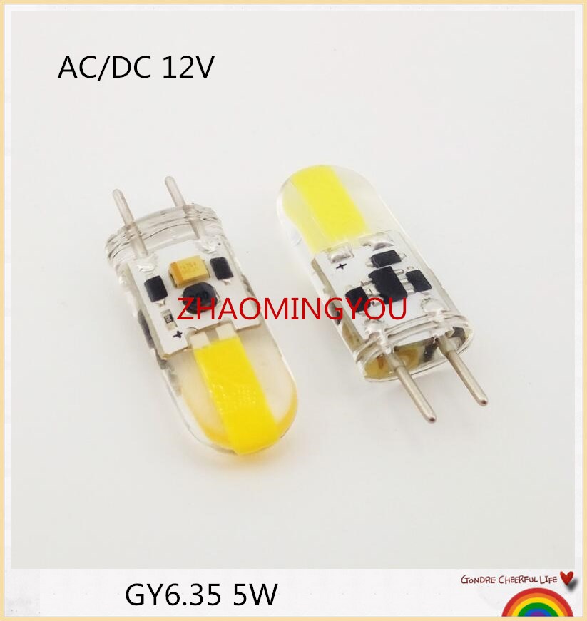 DIMMABLE GY6.35 LED Lamps 5W AC/DC 12V Corn Light Bulb Droplight Chandelier 1505 G6.35 COB Led Bombillas White/Warm white Lamp