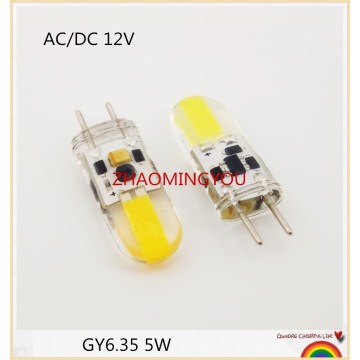 DIMMABLE GY6.35 LED Lamps 5W AC/DC 12V Corn Light Bulb Droplight Chandelier 1505 G6.35 COB Led Bombillas White/Warm white Lamp