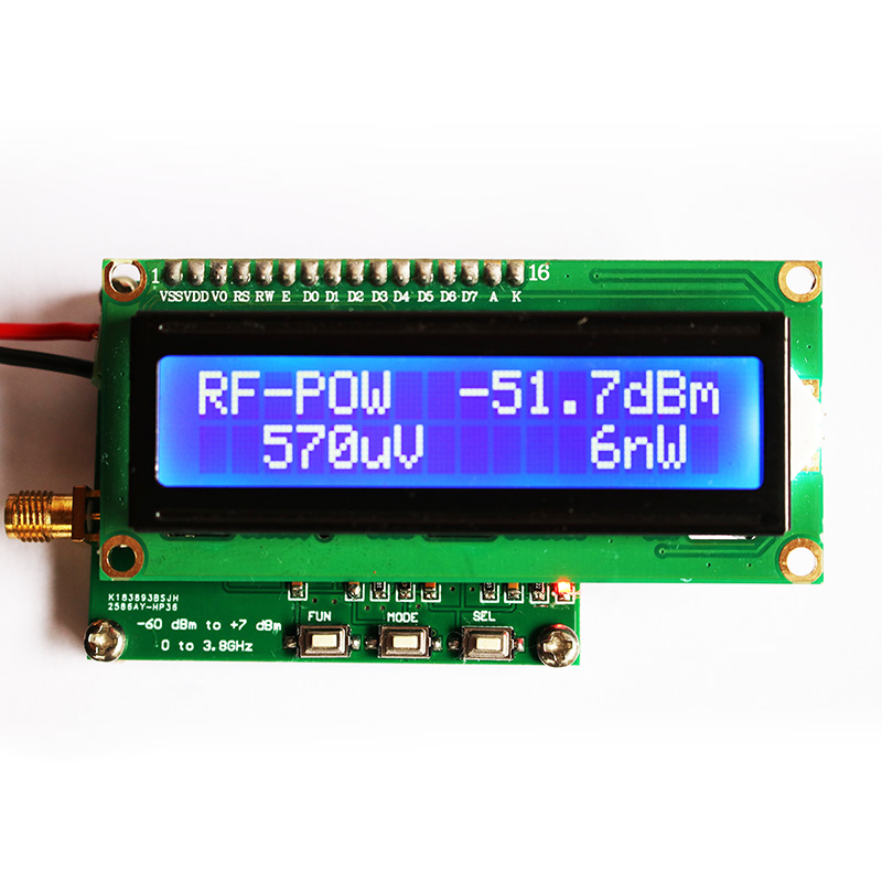 New Reliable Digital RF Power Meter 50Hz~3.8GHz -60~+7 dBm Radio Frequency Measuring Module 0.1 dBm Accuracy