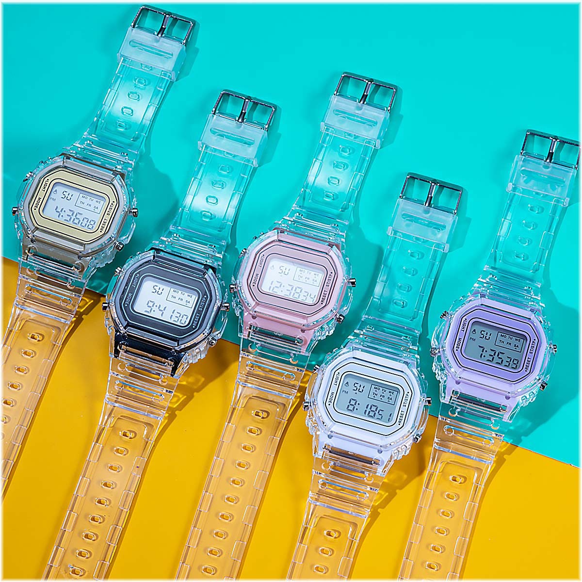 Electronic Watches for Women Men Rose Gold Silicone Strap Transparent Dress LED Digital Wristwatch Sport Clock Relogio Feminino